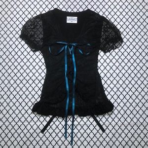 Frill (H. Naoto) Black Lace Corset Top <3